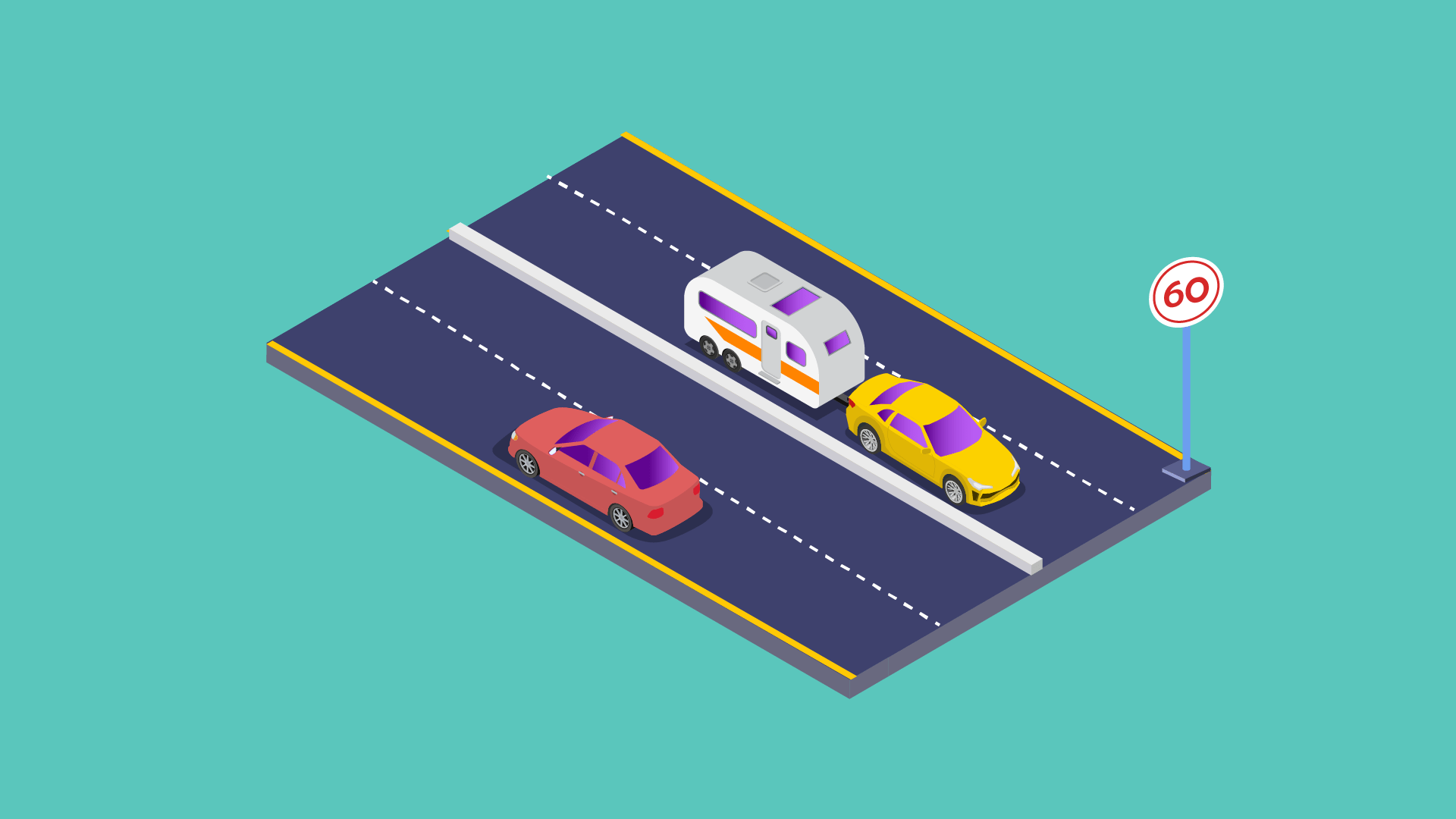 car towing caravan speed limit